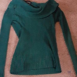A green sweater